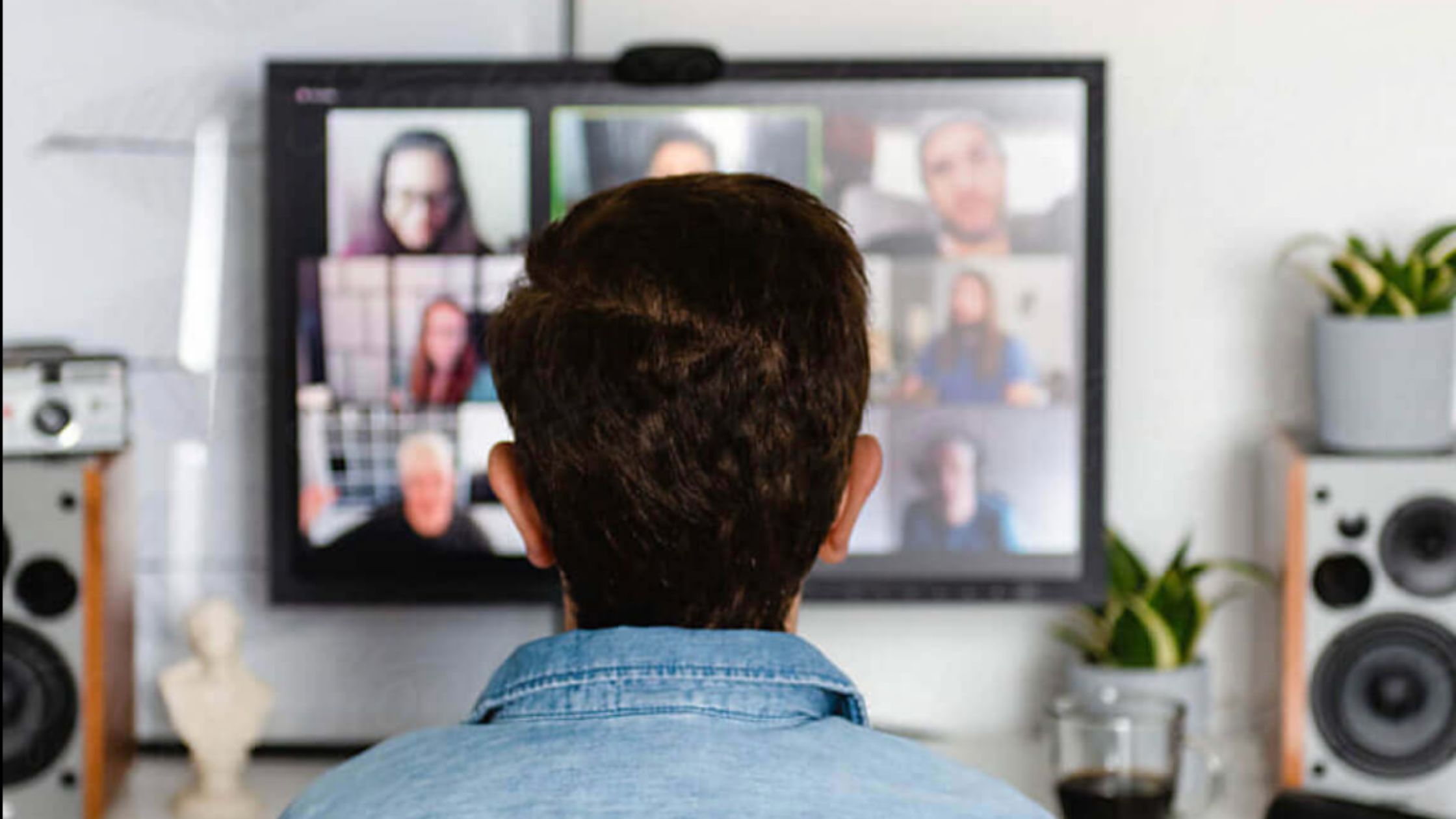 Man sitting in front of a video call