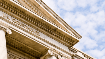 Close up of the outside of a courthouse