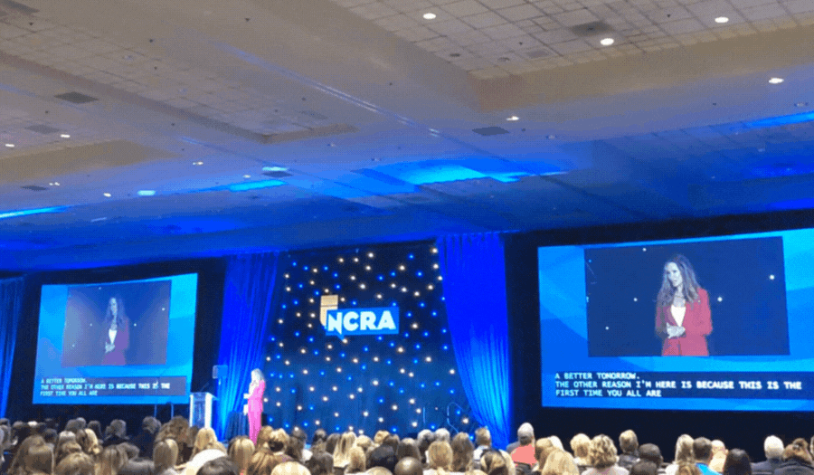 Debbie Fields, founder of Mrs. Fields cookie brand giving a keynote address at NCRA
