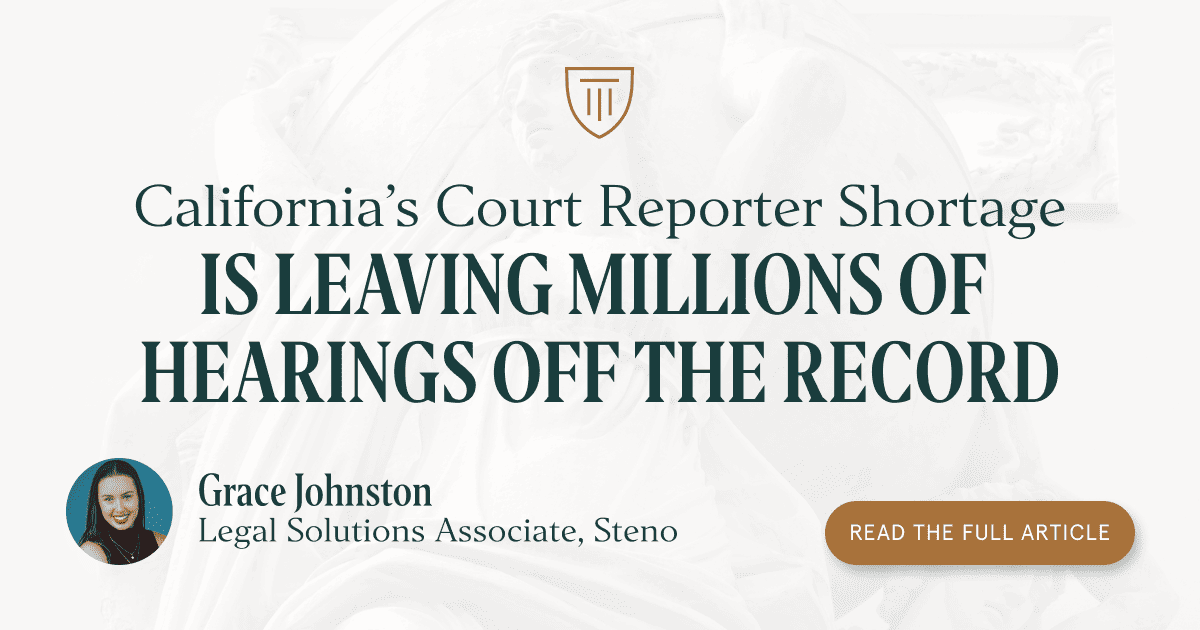 California’s Court Reporter Shortage Is Leaving Millions of Hearings Off the Record