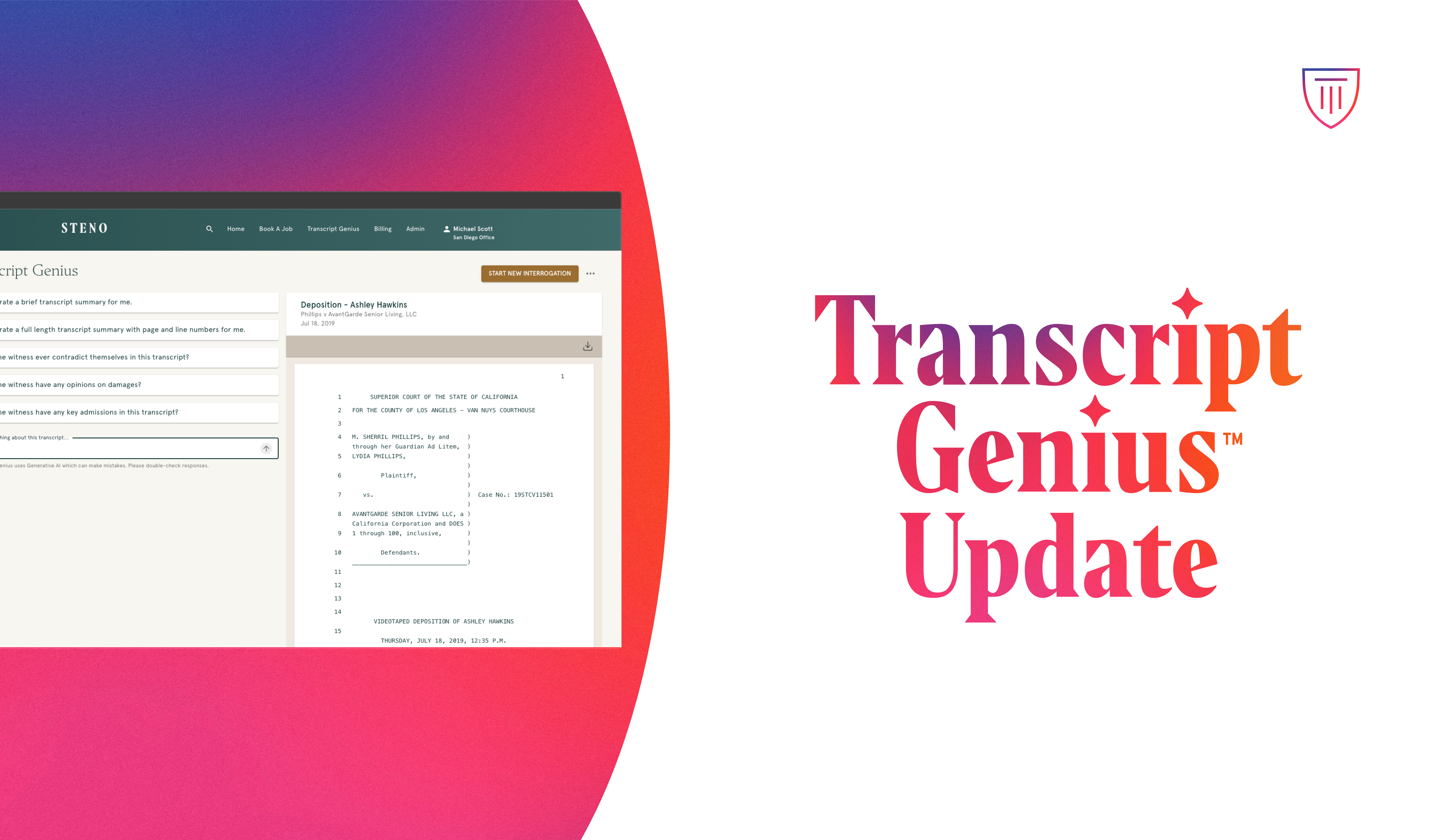 Steno on Legaltech Hub: Product Briefing–Steno Transcript Genius 2026 Update
