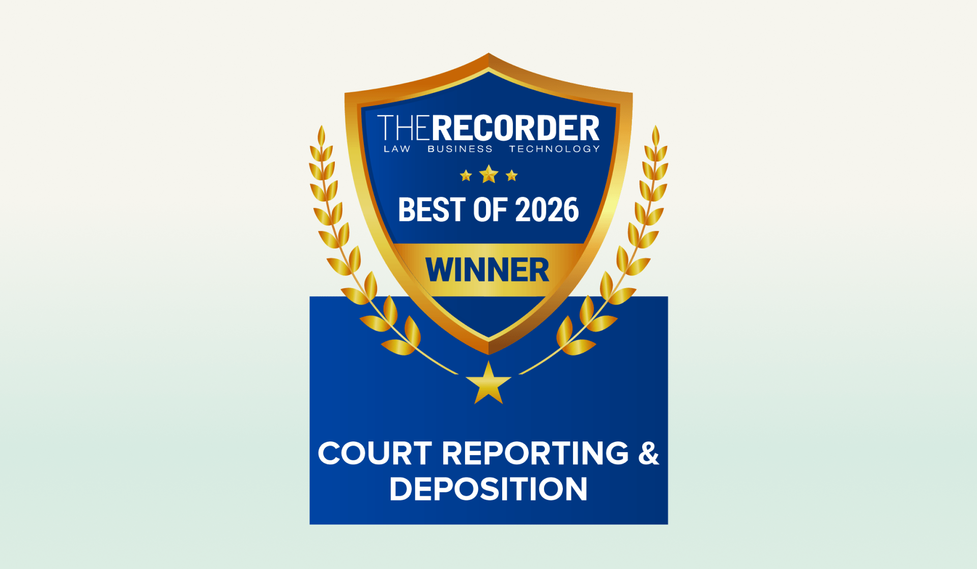 Steno Wins 1st Place in The Recorder's Best of 2026: Court Reporting and Deposition